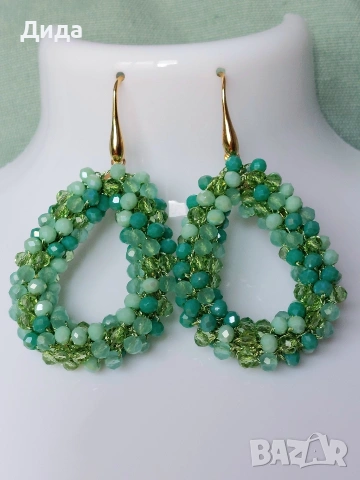 Нови обеци "Капки" с кристали в три цвята, снимка 9 - Обеци - 53958654