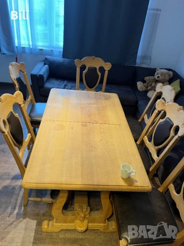 Букова трапезна разтегателна маса 