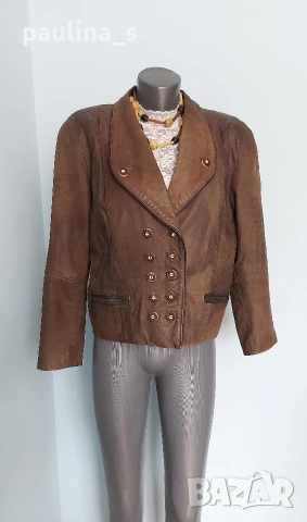 Два различни броя / Винтидж! Кафяво яке от естествена кожа и набук / голям размер , снимка 13 - Якета - 51959920