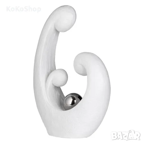 Бяла керамична декорация-32x14x50 см./бяла декорация/