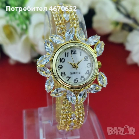 ⌚🌸 Часовник „Crystal Blossom XL“ (по-едри “листенца” – вариант 2)