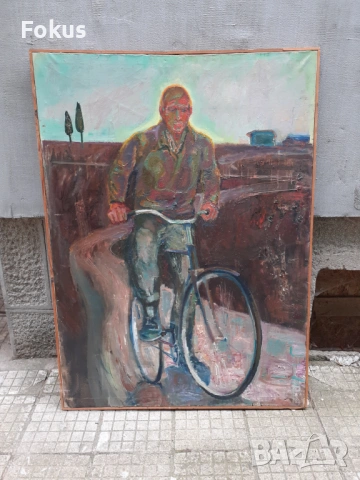 Огромна стара майсторска руска картина масло на платно