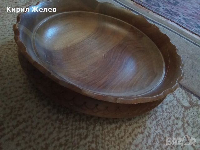 Чиния дървена голяма 51285, снимка 2 - Антикварни и старинни предмети - 51753776