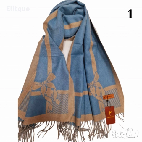 Луксозен дамски шал с нежни мотиви и топла елегантност, снимка 5 - Шалове - 52832159