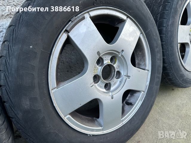 Оригинални VAG лети джанти с гуми 5x100 15”, снимка 1 - Гуми и джанти - 45179725