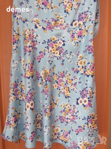 Сатенена рокля с къс ръкав ZARA, размер M, снимка 7 - Рокли - 50775130