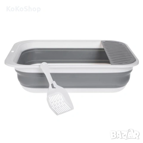 Котешка тоалетна – сгъваема, с лопатка, практична и удобна, снимка 3 - За котки - 53355912