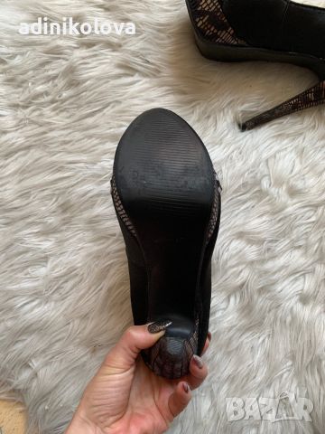 Обувки на ток с панделки, снимка 4 - Дамски обувки на ток - 45281973