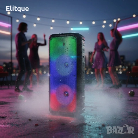 Безжична RGB тонколона – 2×8″ говорителя, Bluetooth, 1200 W, батерия 3000 mAh, снимка 8 - Тонколони - 53187357