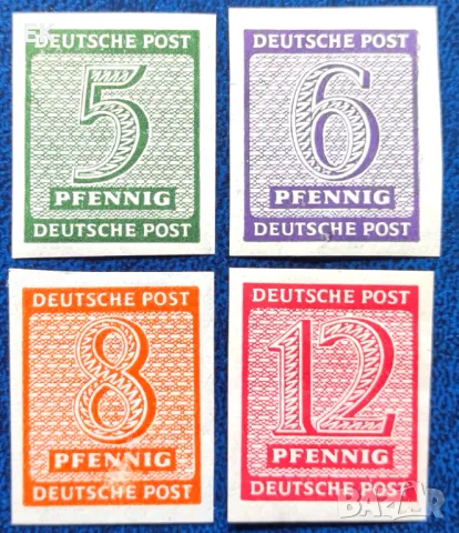 Германия, 1945 г. - пълна серия чисти неназъбени марки, 5*21 