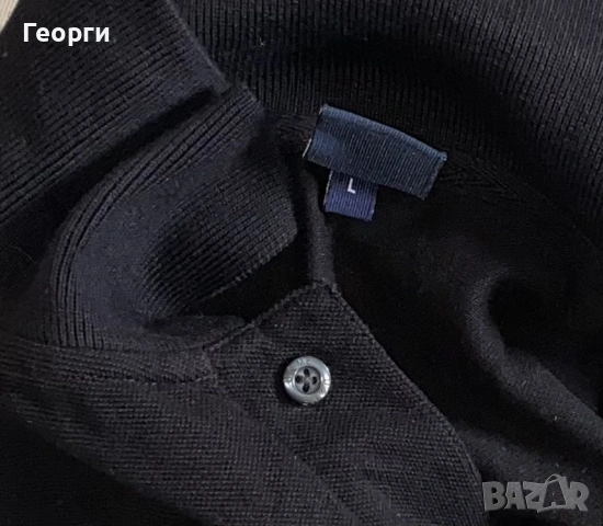 Черна поло блуза с яка и 2 копчета., снимка 4 - Блузи - 54088738