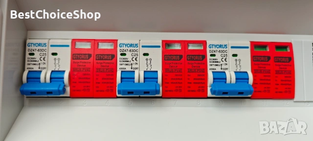 Защита от пренапрежение, PV DC изолатор, мълниезащита, DC 3-струнен прекъсвач, 500V 25A, снимка 4 - Друга електроника - 53630233