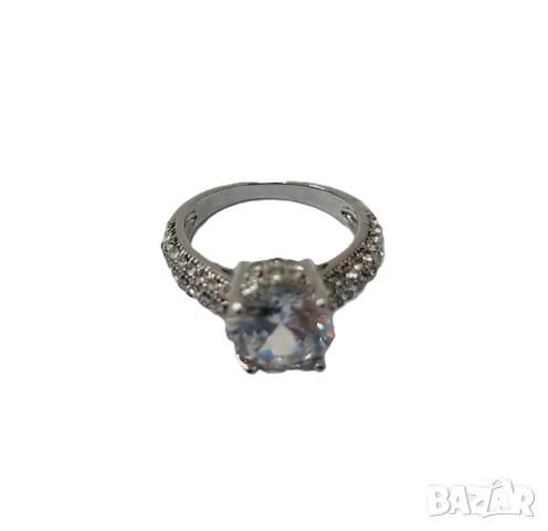 Пръстен с бели топази, снимка 2 - Пръстени - 48792340