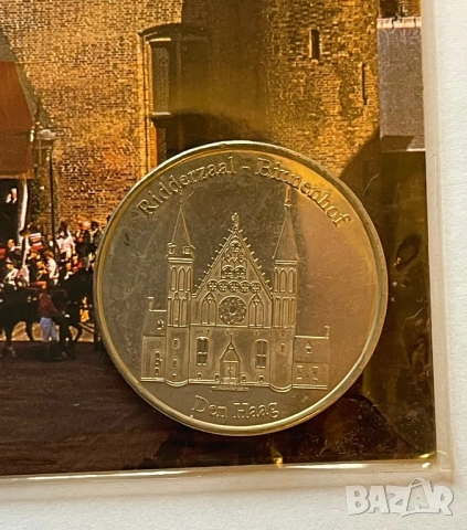 Монета + картичка - замък Биненхоф, Хага. Ridderzaal-Binnenhof, Den Haag, снимка 2 - Нумизматика и бонистика - 53173263