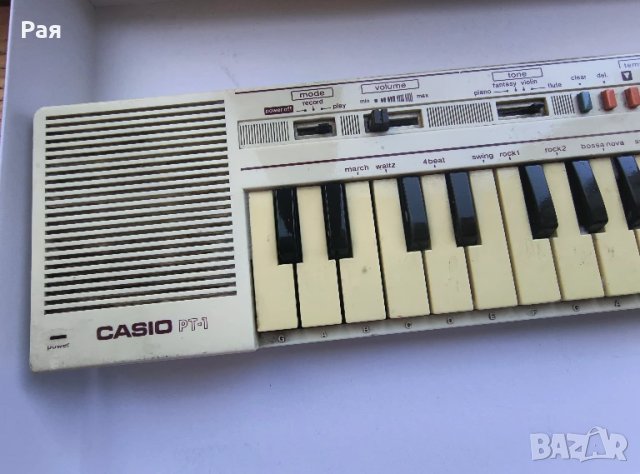 Vintage Casio PT-1 Електронна клавиатура и мини синтезатор Бял 29-клавиш Funciona , снимка 2 - Синтезатори - 50711642