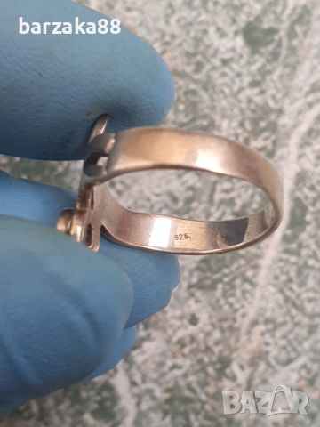 Сребърен пръстен със Син топаз, снимка 6 - Пръстени - 45959887