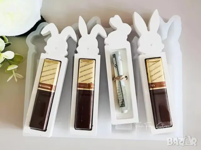 Заек държач поставка органайзер силиконов молд с отвор за предмет силиконов молд форма смола гипс, снимка 7 - Форми - 49885902