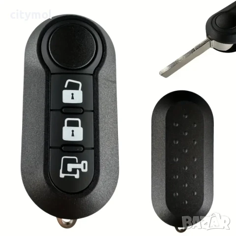 Кутийка за ключ за Fiat 500, Ducato, Bravo, Stilo, Punto, Panda, 3 бутона,с острие