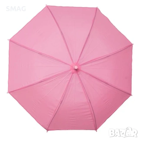 Автоматичен детски розов чадър - бастун, 66см_1242368