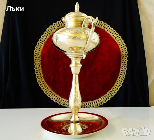 Бронзова маслена лампа на Аладин,29 см. , снимка 6 - Антикварни и старинни предмети - 51800261
