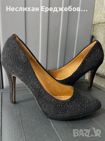 Черни обувки на ток, снимка 3 - Дамски обувки на ток - 45604156