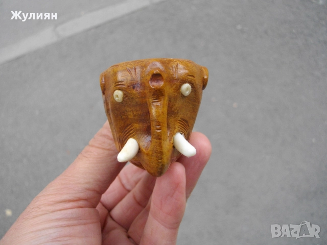 КОЛЕКЦИОНЕРСКА СТАРА ЛУЛА СЛОН ДЪРВОРЕЗБА БИВОЛСКИ РОГ , снимка 14 - Антикварни и старинни предмети - 51315883