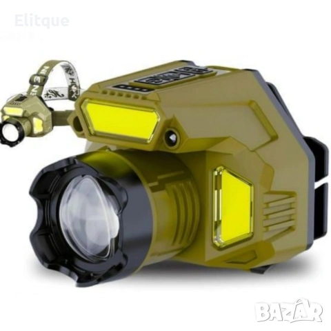 Акумулаторен LED челник HX-917S със сензор за движение, Type-C зареждане и батерия 18650, снимка 4 - Други стоки за дома - 53045141