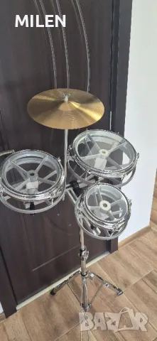 Рототоми във триъгълен вариант + 10 инча чинел + палки. , снимка 2 - Ударни инструменти - 49468354