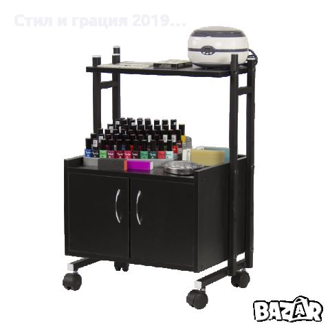 Количка за естетика Trio 1* - черна/бяла - 54 x 40 x 75 см, снимка 2 - Козметични уреди - 45317416