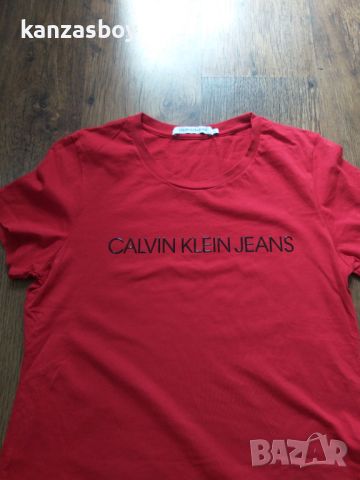 Calvin Klein Jeans - страхотна дамска тениска КАТО НОВА ХЛ, снимка 4 - Тениски - 46462375