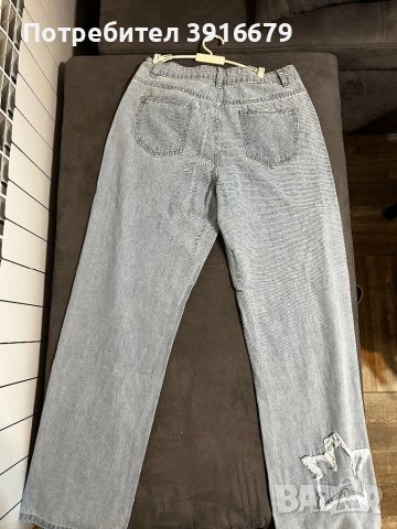 Сини дънки с широк крачол и висока талия – размер S (чисто нови), снимка 2 - Дънки - 51967580