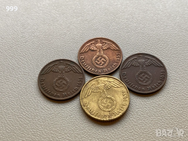 1 и 5 пфенига (райхспфенига) 1937, 1938 Германия - Трети Райх