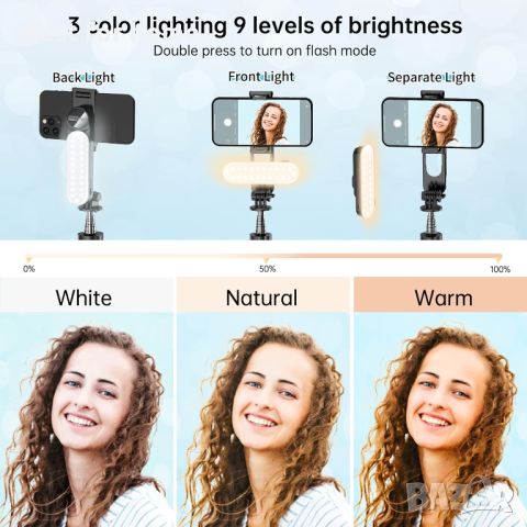 Трипод- селфи стик със запълваща светлина SelfieShow, снимка 2 - Чанти, стативи, аксесоари - 46248368