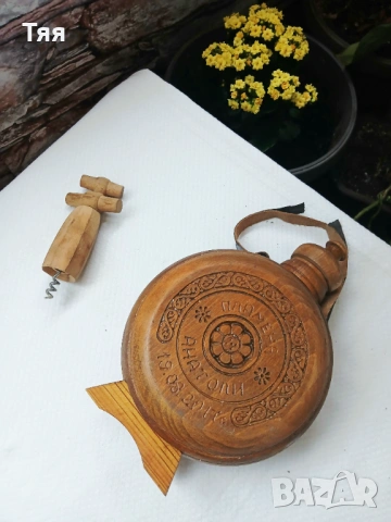Дървена бъклица и тирбушон , снимка 3 - Антикварни и старинни предмети - 53957659
