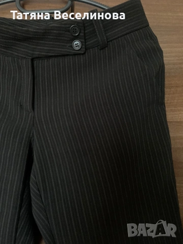 Дамски елегантен панталон на райета с ръб, снимка 3 - Панталони - 53918362