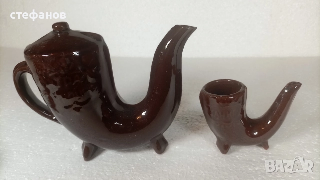 Керамичен комплект за греяна ракия „Хан Крум”, „Ханска шатра”, снимка 4 - Чаши - 52374774