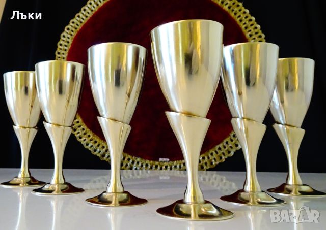Английски бронзови чаши на столче,лале. , снимка 1 - Антикварни и старинни предмети - 45494498