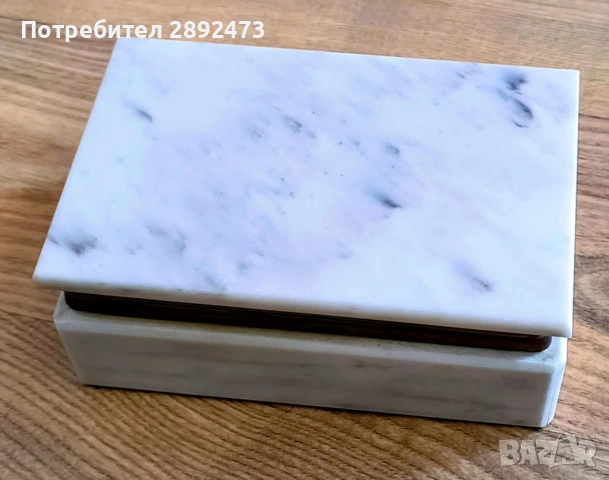 Старинна мраморна кутийка за бижута или декорация, снимка 6 - Антикварни и старинни предмети - 53405649