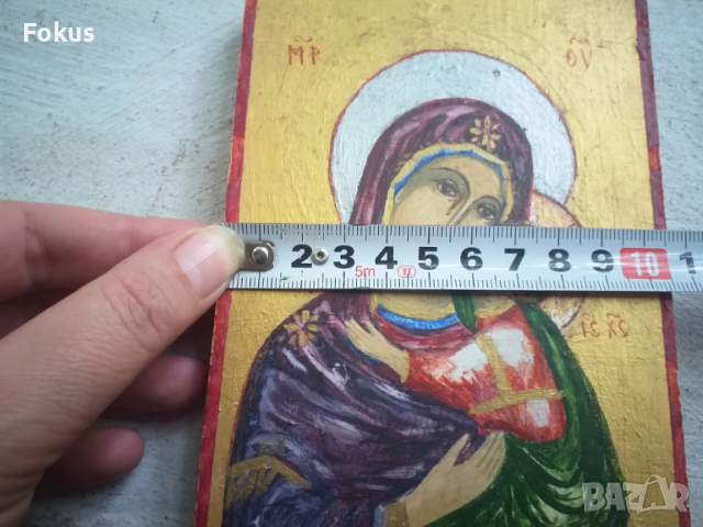 Стара ръчно рисувана икона в отлично състояние Богородица с, снимка 5 - Антикварни и старинни предмети - 53464227
