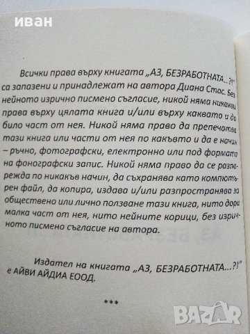 Аз,Безработната...?! - Диана Стас - 2020г., снимка 3 - Художествена литература - 52904363