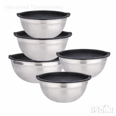 Комплект купи от неръждаема стомана 18/10 с капаци – 10 части, матово покритие, снимка 4 - Други - 53403345