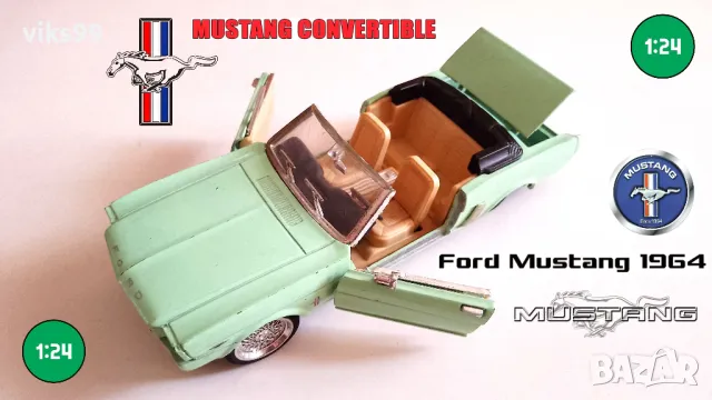 FORD MUSTANG Convertible 1964 MODEL SS7711 1:24, снимка 1 - Колекции - 46976373