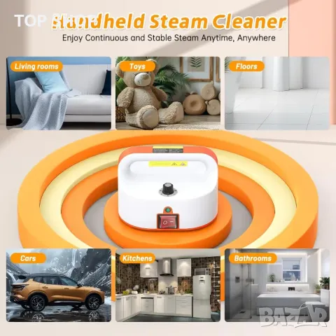 Парочистачка, 2500 W Парочистачка с високо налягане, ръчна, 6 скорости, 4,5 BAR, преносима с четка, снимка 7 - Други стоки за дома - 49636725