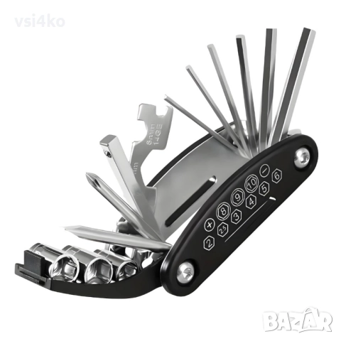 Мултифункционален сгъваем инструмент 16 в 1 за велосипед