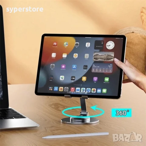 Стойка за телефон за Бюро, Маса, Digital One SP01106, въртяща се на 360 гр., Метална, Универслана, с, снимка 3 - Селфи стикове, аксесоари - 50643694