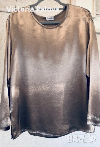 Луксозна блуза LE COMTE satin - елегантен Metallic шик, снимка 11 - Блузи с дълъг ръкав и пуловери - 52430303