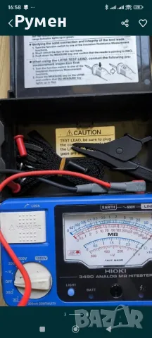 Японски аналогов тестер за измерване на изолационно съпротивление Hioki 3490, снимка 3 - Други инструменти - 49763724
