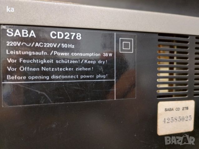 SABA CD 278 - Касетен дек, снимка 12 - Декове - 45253129