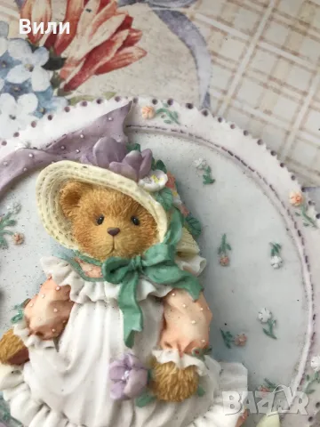 Cherished teddies орнамент за стена 9см диаметър, снимка 4 - Колекции - 47170992