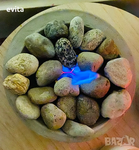 🌿 Ръчно изработена огнена купа с камъни – декорация и подарък с уют, снимка 4 - Декорация за дома - 53017249